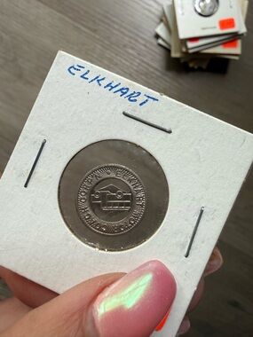 2 for $15 sale: Vintage collectible transit token from Elkhart, Indiana,